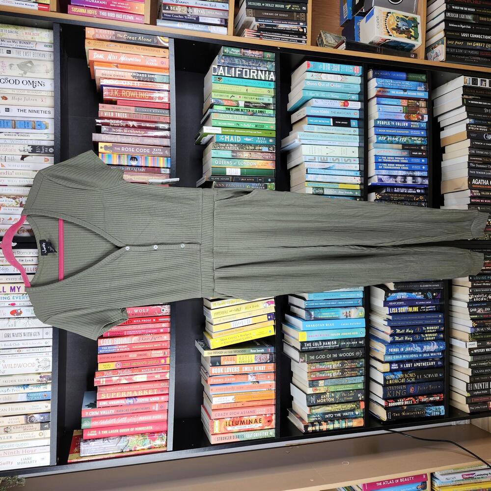 Justify Ribbed Jumpsuit Olive Green Short Sleeve Medium